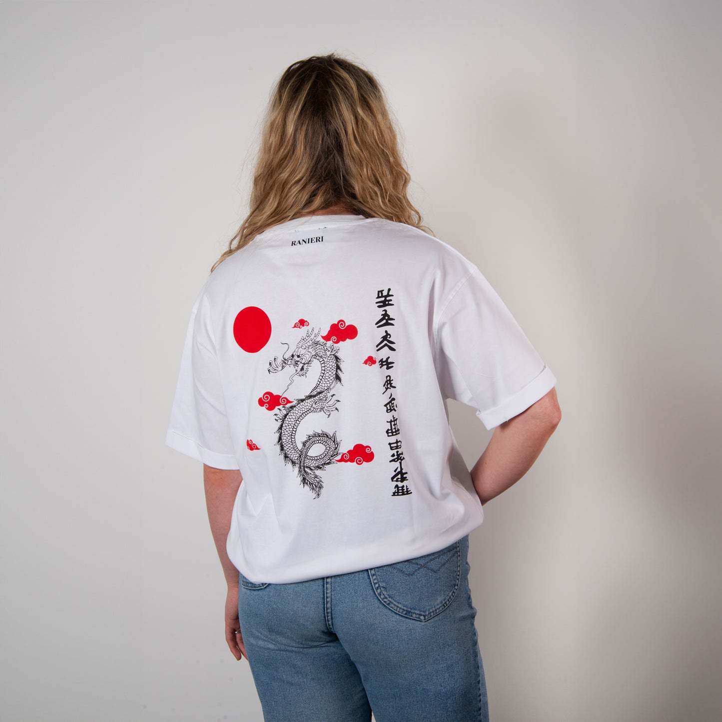 Unisex T-shirt,Stylish Dragon Shenron with Chinese Writing